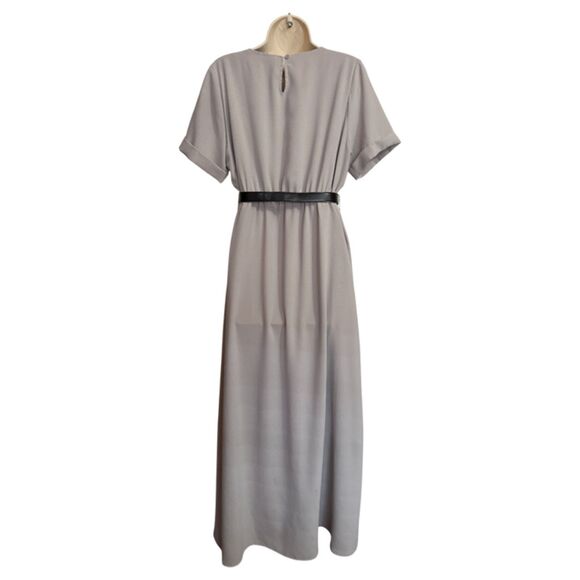 Roolee Taylor Jane Wrap Gray Wrap Minimalist Maxi Dress Size L - Picture 5 of 14